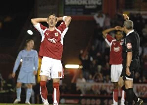 Images Dated 29th August 2007: Michael McIndoe vs Manchester City: A Moment from the Bristol City Clash