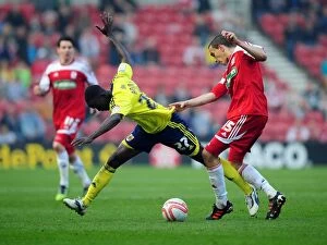 Images Dated 24th March 2012: Middlesbrough vs. Bristol City: Albert Adomah Foul by Seb Hines