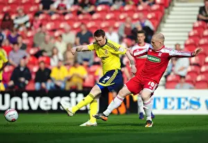 Middlesbrough V Bristol City Prints: Middlesbrough vs. Bristol City: Pearson's Shot Saved at Riverside Stadium