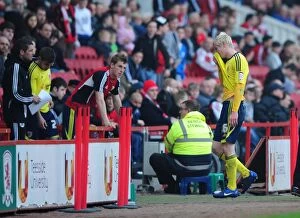 Images Dated 24th March 2012: Middlesbrough vs. Bristol City: Ryan McGivern's Red Card (24/03/2012)