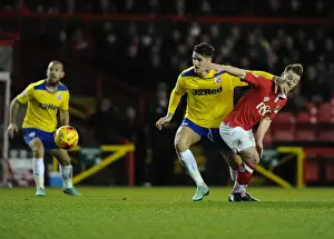 Bristol City V Crawley Town Prints: Midfield Showdown: Wade Elliott vs Joe Walsh - Bristol City vs Crawley Town