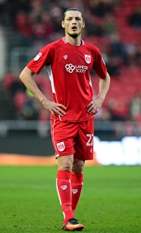 Bristol City V Fleetwood Town Prints: Milan Djuric in Action for Bristol City against Fleetwood Town