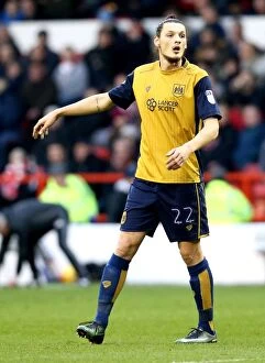 Images Dated 21st January 2017: Milan Djuric of Bristol City in Action Against Nottingham Forest, Sky Bet Championship 2017