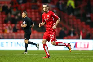 Third Round Prints: Milan Djuric of Bristol City Ponders Next Move at Ashton Gate Stadium during FA Cup Third Round Match against Fleetwood