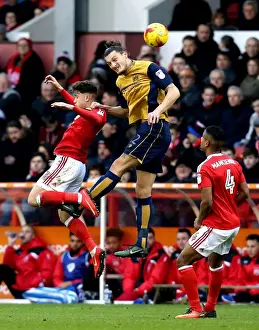 Milan Djuric Heads the Ball for Bristol City against Nottingham Forest, Sky Bet Championship, 2017