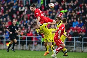 Milan Djuric vs Kyle McFadzean: Heading Battle at Ashton Gate - Bristol City vs Burton Albion, Sky Bet Championship