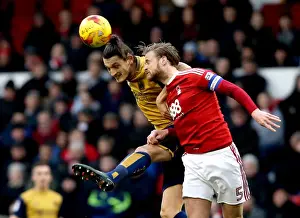 Milan Djuric vs. Matthew Mills: Aerial Battle at The City Ground - Nottingham Forest vs. Bristol City, Sky Bet Championship (January 2017)