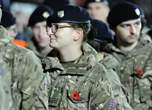 Bristol City V Wolves Prints: Military Personnel Honoring Bristol City at Ashton Gate vs. Wolves, 2015
