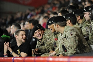Bristol City V Wolves Prints: Military Personnel Watch Bristol City vs. Wolves at Ashton Gate, 2015