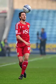 Millwall V Bristol City Prints: Millwall vs. Bristol City: Cole Skuse in Championship Action at Selhurst Park (November 2011)