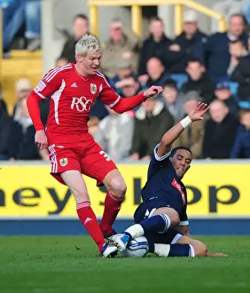 Millwall V Bristol City Prints: Millwall's Jay Simpson Tackles Ryan McGivern in Championship Clash at Selhurst Park (November 2011)