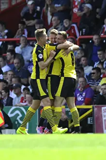 Bristol City V Colchester United Prints: Moncur's Thrilling Goal: Bristol City's Jubilant Celebration vs Colchester United