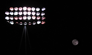 Gillingham V Bristol City - JPT Prints: Full Moon Rises over Priestfield Stadium: Gillingham vs