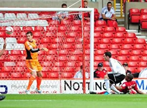Images Dated 18th August 2012: Narrowly Missed: Dexter Blackstock's Dramatic Attempt for Bristol City Against Nottingham Forest