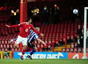 Bristol City V Sheffield Wednesday Prints: Narrowly Missed: Liam Fontaine's Dramatic Header Goal Attempt vs