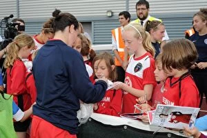 Images Dated 28th September 2014: Natalia Pablos Sanchon Signs Autographs at Women's Super League Match between Bristol Academy