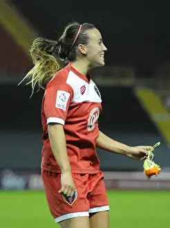 BAWFC Prints: Natasha Harding's Historic Upset: Thrilling Victory Celebration over FC Barcelona (Bristol Academy)