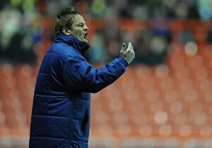 Images Dated 11th November 2014: Neal Ardley Directs AFC Wimbledon Players during Johnstone's Paint Trophy Match at Ashton Gate