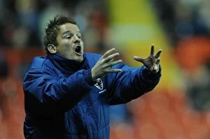 Images Dated 11th November 2014: Neal Ardley Directs AFC Wimbledon Players at Ashton Gate