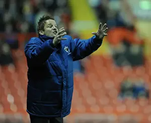 Neal Ardley Directs AFC Wimbledon Team at Ashton Gate