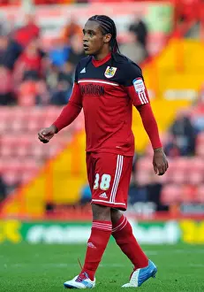 Neil Danns in Action: Championship Clash between Bristol City and Blackpool, November 2012