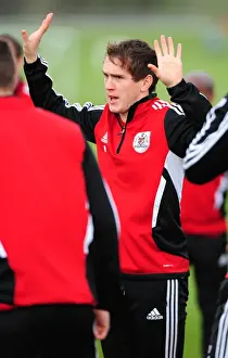 Neil Kilkenny in Training: Focused Moment at Bristol City Football Club