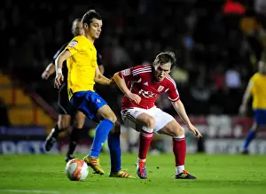 Bristol City V Southampton Prints: Neil Kilkenny vs. Jack Cork: Battle for the Ball in Bristol City vs