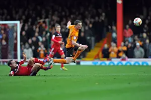 Bristol City V Wolves Prints: Neil Kilkenny vs. Kevin Foley: Intense Championship Showdown at Ashton Gate
