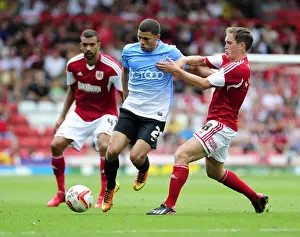 Bristol City V Bradford City Prints: Neil Kilkenny vs. Nahki Wells: Intense Rivalry at Ashton Gate - Bristol City vs