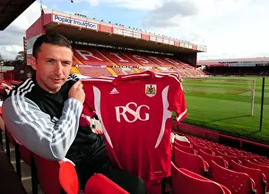 Derek McInnes Prints: New Manager Derek McInnes at Ashton Gate Stadium: Bristol City's Championship Winning Team (2011)