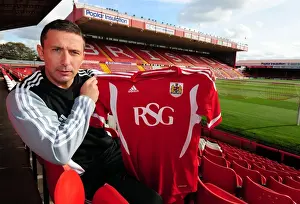 Derek McInnes Prints: New Manager Derek McInnes Kicks Off Championship Season at Ashton Gate Stadium (2011)