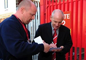 Images Dated 22nd April 2010: New Manager Steve Coppell Embraces Ecstatic Bristol City Fans at Ashton Gate Stadium, 2010
