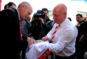 New Manager Steve Coppell Embraces Ecstatic Bristol City Fans at Ashton Gate Stadium, 2010