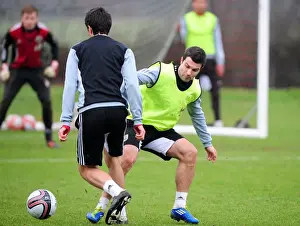 Training 10-1-12 Prints: New Signing Richard Foster Prepares for Memorial Stadium Debut with Bristol City