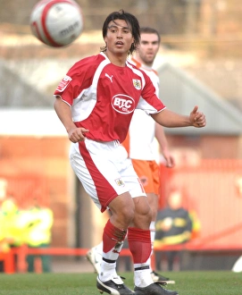 Bristol City V Blackpool Prints: Nick Carle in Action for Bristol City Against Blackpool