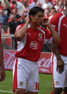 Framed Print : Nick Carle's Euphoric Celebration: Bristol City's Play-Off Final Triumph Framed Print : Nick Carle's Euphoric Celebration: Bristol City's Play-Off Final Triumph