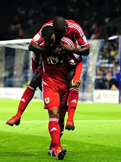 Leicester City V Bristol City Prints: Nicky Maynard and Albert Adomah: Celebrating the Championship Winning Goal for Bristol City against Leicester City (11)