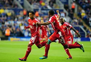 Leicester City V Bristol City Prints: Nicky Maynard Scores First Goal for Bristol City in 2011 Championship Match vs