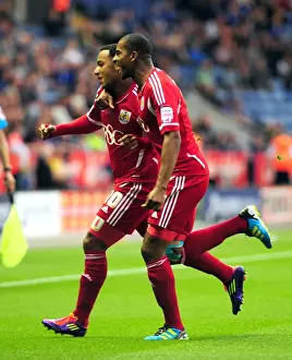 Leicester City V Bristol City Prints: Nicky Maynard Scores First Goal for Bristol City in Championship Match vs