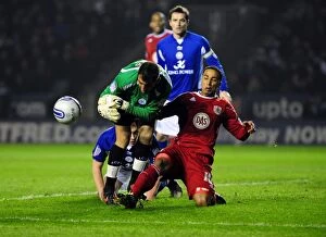 Images Dated 18th February 2011: Nicky Maynard Steals the Ball from Ricardo: A Pivotal Moment in Leicester City vs