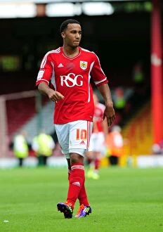 Images Dated 6th August 2011: Nicky Maynard Strikes for Bristol City: Championship Clash Against Ipswich Town (06/08/2011)