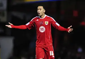 Bristol City V Portsmouth Prints: Nicky Maynard Strikes for Bristol City Against Portsmouth in Championship Match