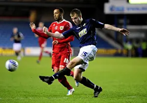 Framed Print : Nicky Maynard vs. Tony Craig: Championship Clash at The Den - Millwall vs. Bristol City (12 / 04 / 2011)