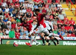 Images Dated 24th April 2010: Nicky Maynard's Double: Bristol City's Championship Winning Moment vs. Derby County (24/04/2010)