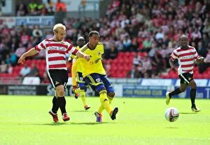 Images Dated 27th August 2011: Nicky Maynard's Early Effort Goes Wide in Doncaster Rovers vs