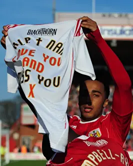 Bristol City V Burnley Prints: Nicky Maynard's Emotional Double: A Tribute to His Late Nan (19/03/2011) - Bristol City FC vs Burnley