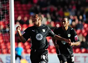 Barnsley V Bristol City Prints: Nicky Maynard's Euphoric Goal Celebration: Opening the Scoring for Bristol City vs Barnsley