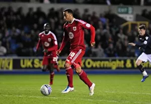Images Dated 12th April 2011: Nicky Maynard's Goal-line Save by David Forde - Millwall vs. Bristol City, Championship 2011