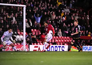 Bristol City V Barnsley Prints: Nicky Maynard's Hat-Trick Bid: Thrilling Moment at Ashton Gate