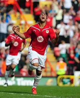 Bristol City V Derby County Prints: Nicky Maynard's Milestone 20th Goal: Bristol City vs
